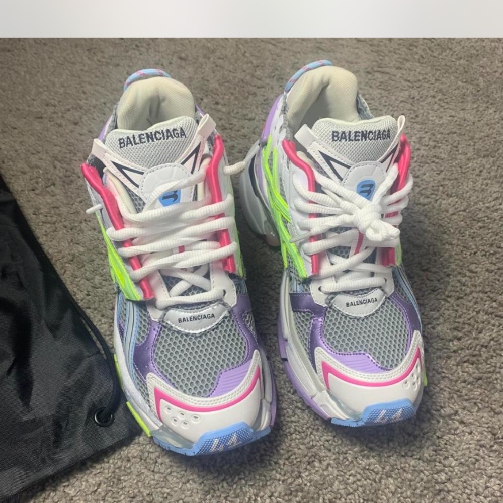 Balenciaga Pink and Purple Chunky Sneakers